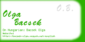 olga bacsek business card